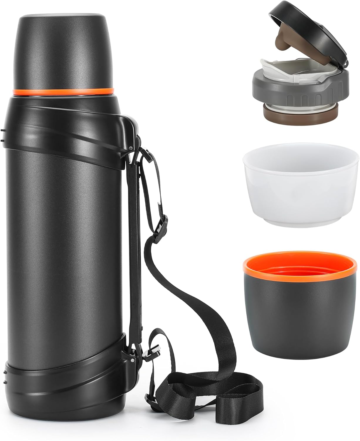 85oz Large Coffee Thermoses for Travel - Insulated Water Jug Classic Vacuum Bottle with Plastic Cup - Stainless Steel Thermos for Hiking Fishing