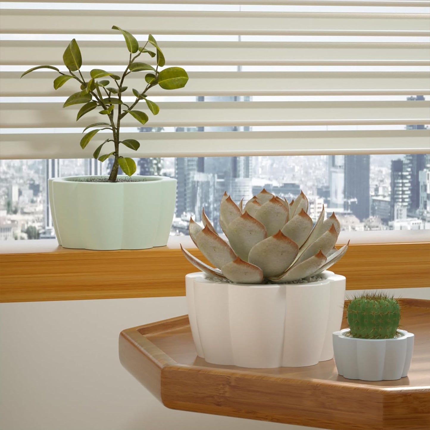 2 Pack Flower Pot Succulent Candle Mold Resin Casting Silicone Molds for Home Decor & Candle Making Wave Spiral Mold