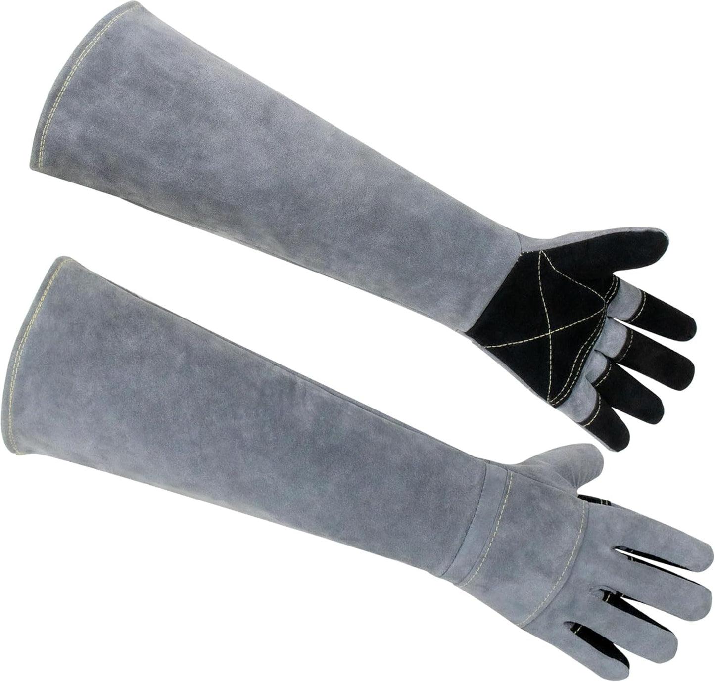 Long Welding Gloves 23.6 Inches 932℉,Heat/Fire Resistant Leather For Mig, Tig, Stick, Forge, BBQ, Grill, Fireplace