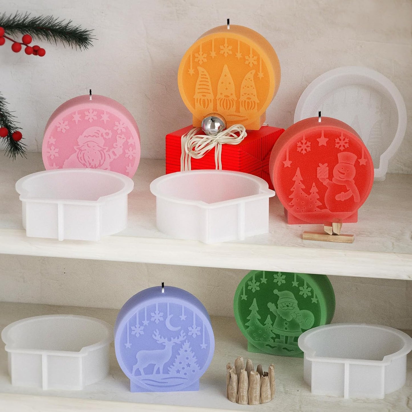 Silicone Santa Claus Mold - Silicone Resin Casting Molds for Candle & Resin & Soap Craft Supplies