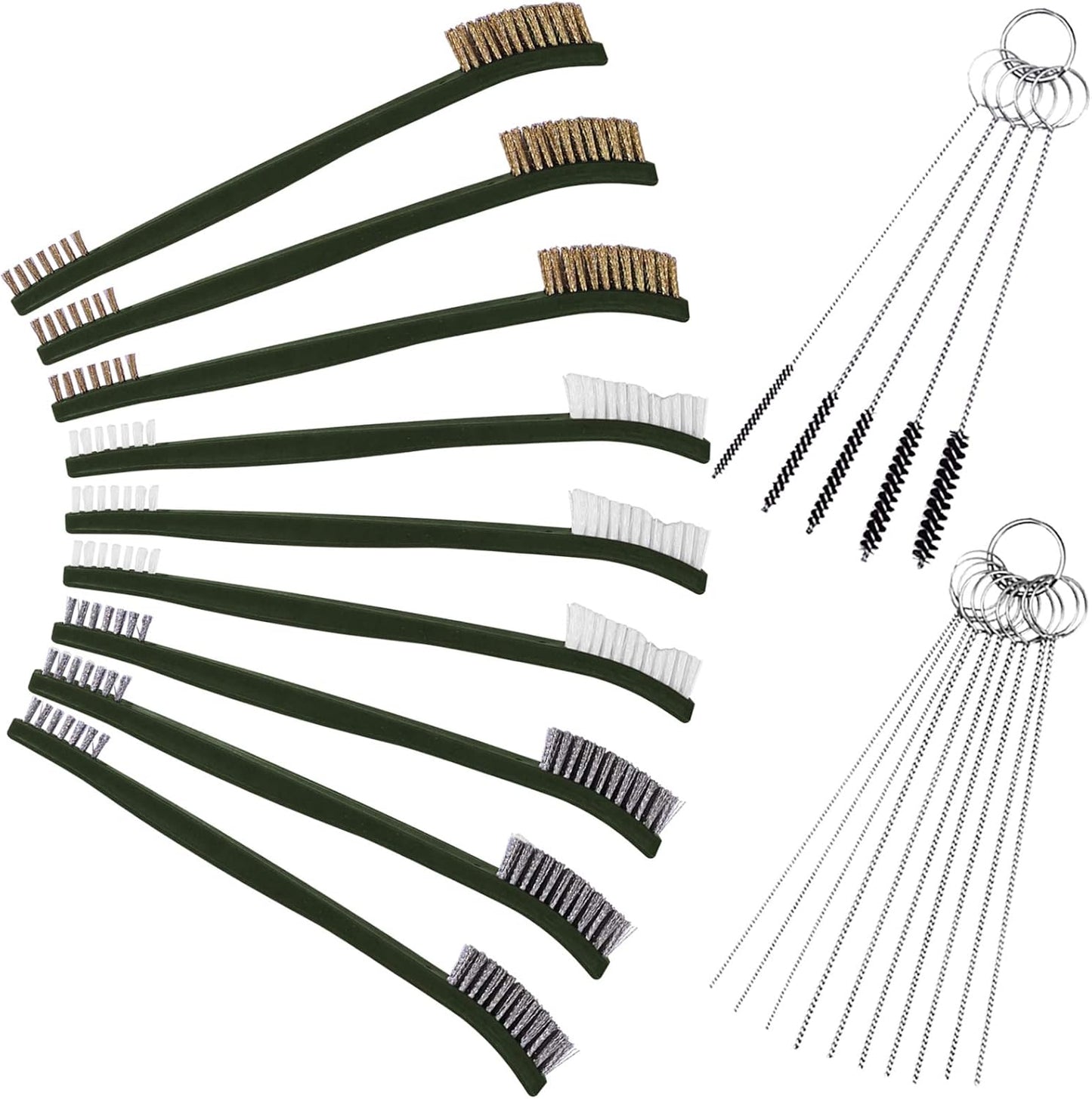 9pcs Wire Brush with Carburetor Cleaning Kit for Car,3pcs Brass Brush,3pcs Steel Brushes,3pcs Nylon Brushes