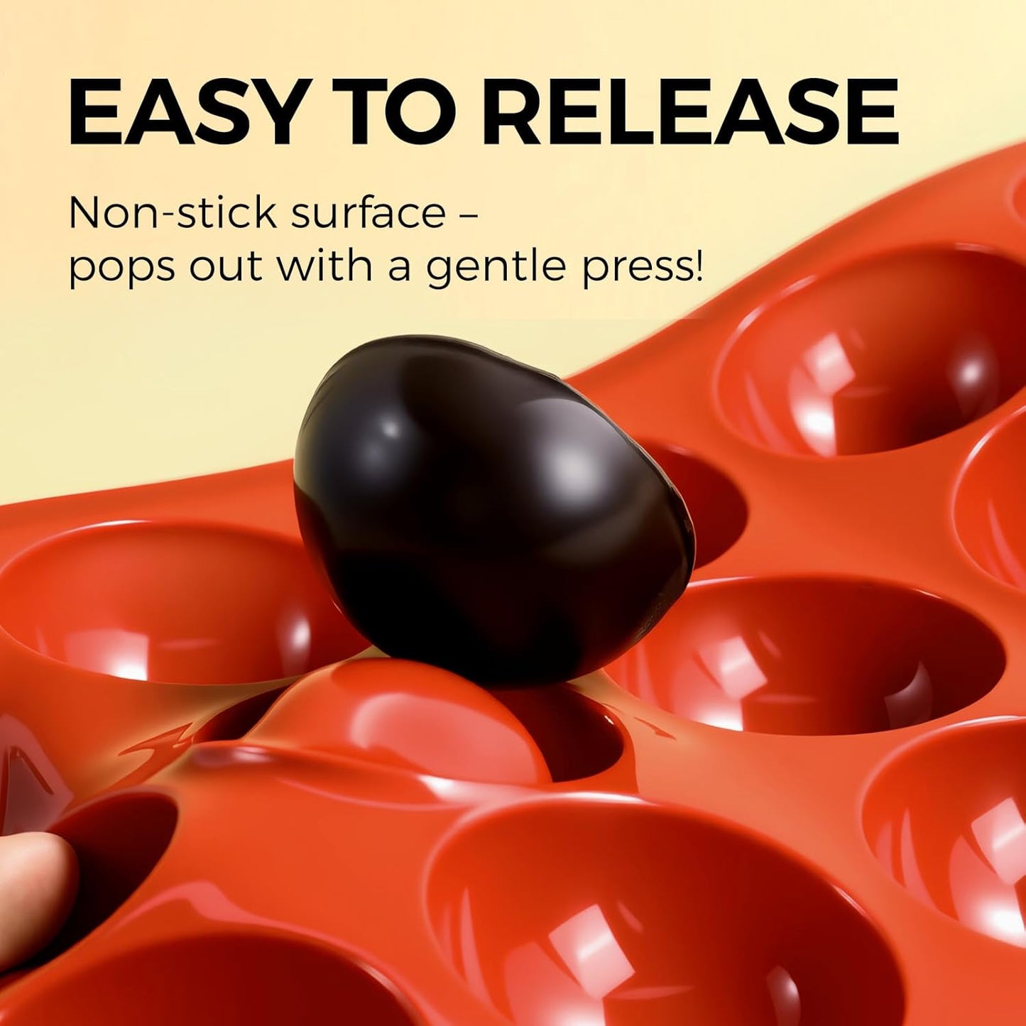 Semi Sphere Silicone Molds, 15 Cavities Half Sphere Hot Chocolate Bombs Mold for Making Jelly, Chocolates and Cake, Pack of 2