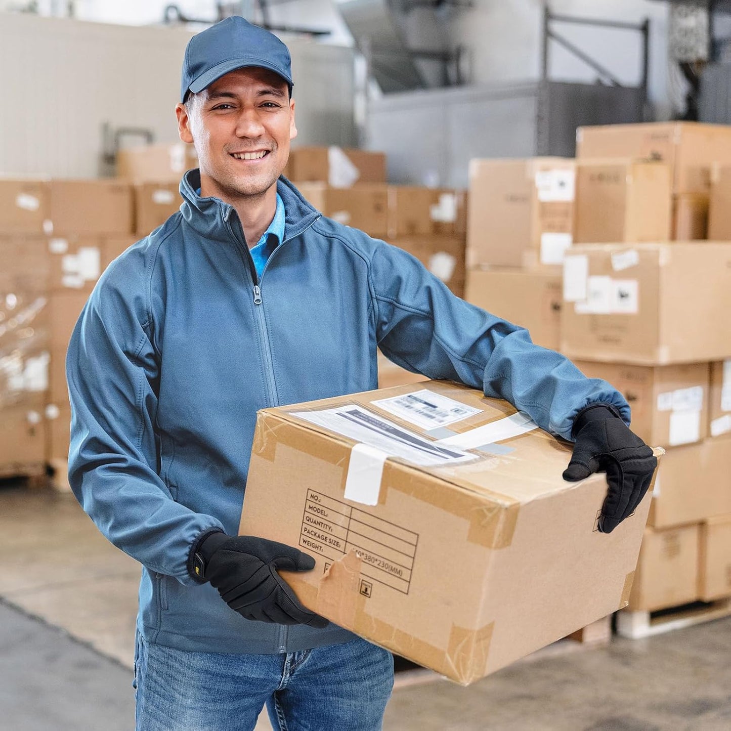 KAYGO Work Gloves For Men, KG125M Mechanic Utility Work Gloves for All Purpose, Excellent Grip, Heavy Duty, Improved Dexterity, Touch Screen,Black，2XL,3 Pairs