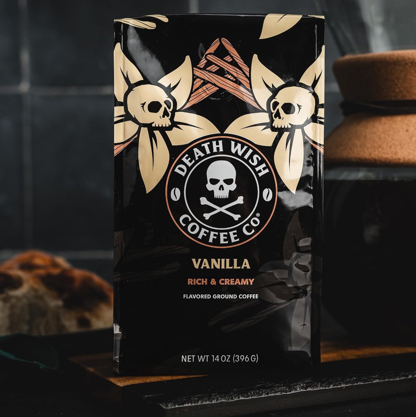 DEATH WISH COFFEE - Vanilla Ground Coffee (14 oz)