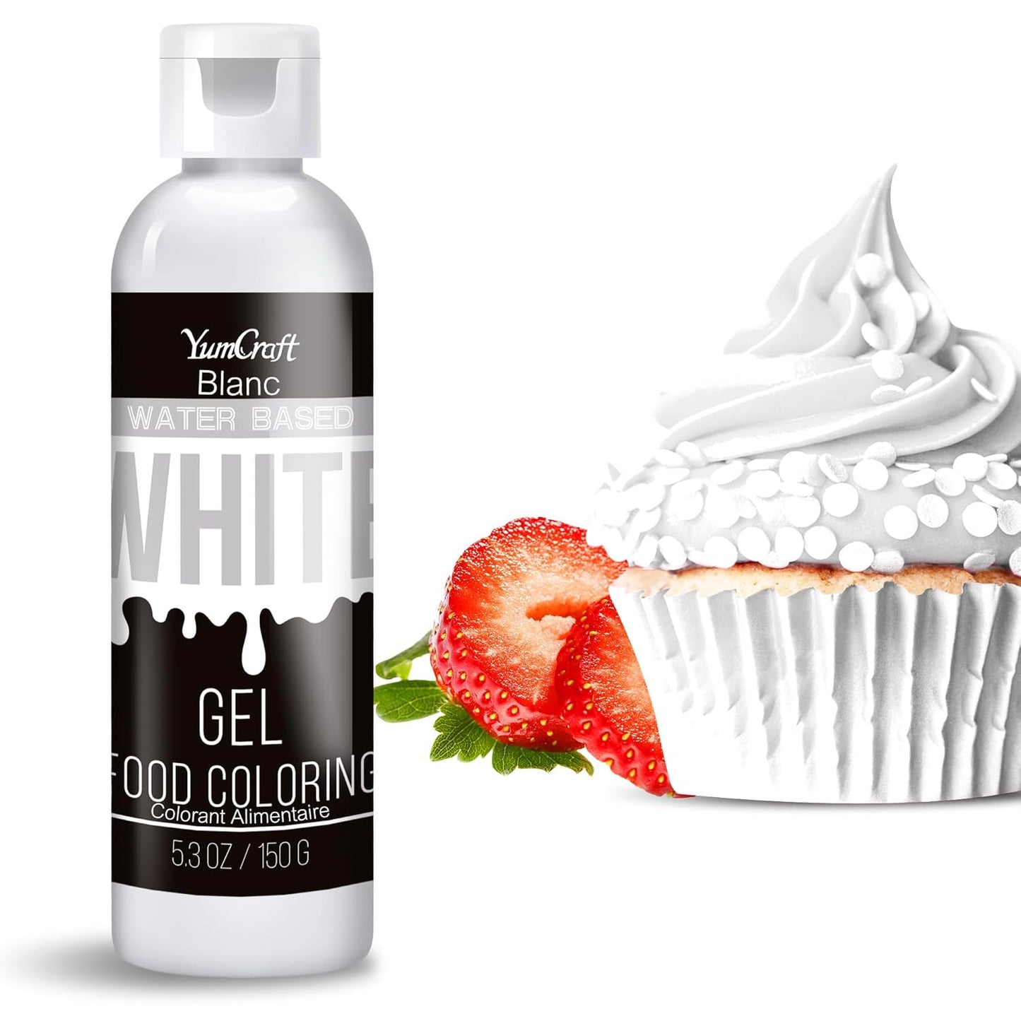 Food Coloring Gel - Vibrant Color Gel Food Coloring for Cake Decorating, Baking, Easter Egg, Icing - Tasteless Food Color Dye for Fondant, Cooking, Slime, Airbrush (White, 5.3oz)