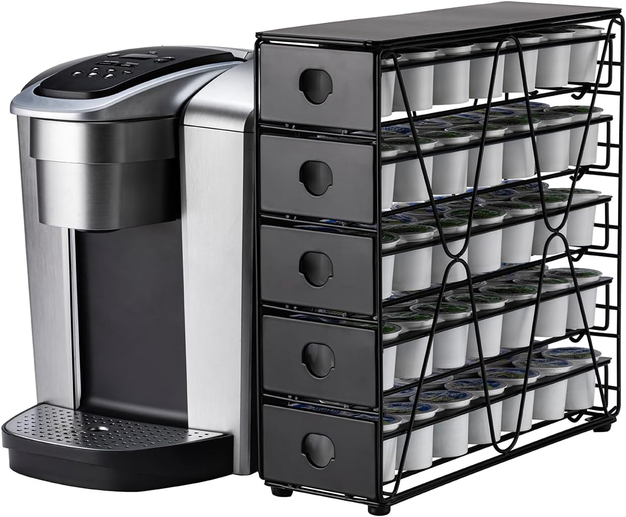 FlagShip K Cup Organizer for Keurig Pod Drawer Large Mullti Tier Coffee Pod Holder(70 Pods Capacity)