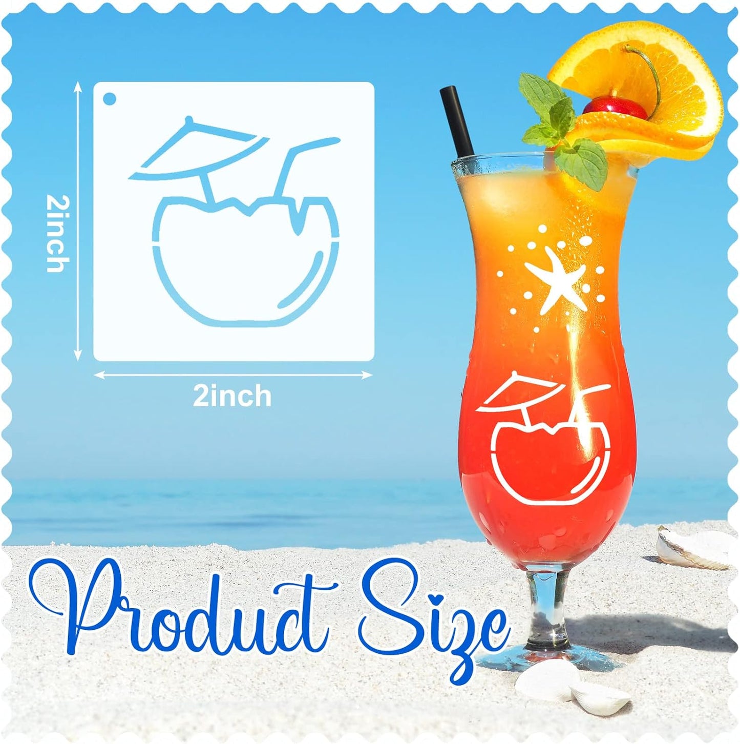 100 Pcs Stencils for Painting on Wood Reusable Stencil Crafts Drawing Templates Holiday Wall Paper for DIY Scrapbook Home 2 x 2 Inch(Hawaiian Style)