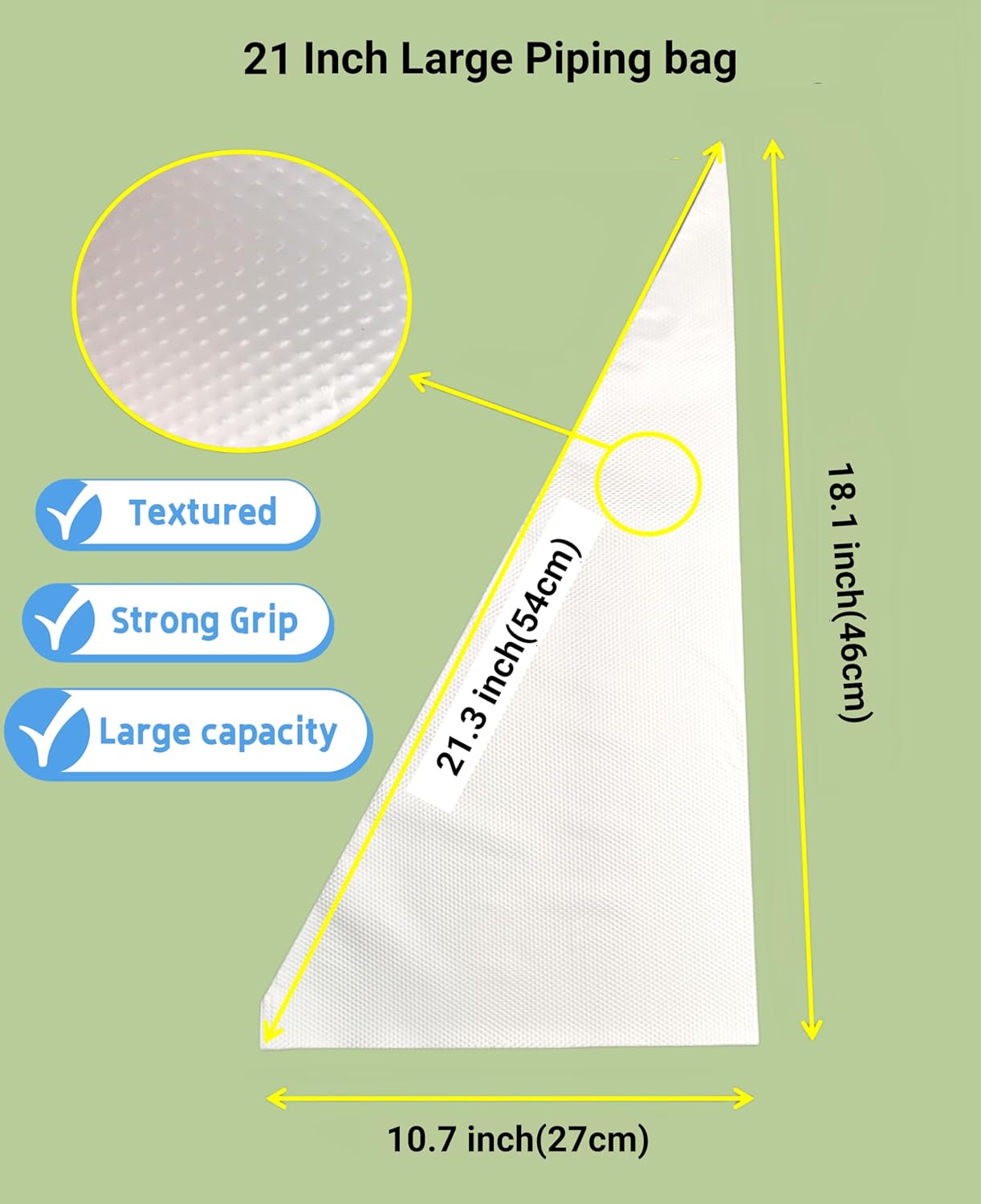 21 Inch Extra Large Piping Bags 100 Pack - Disposable Pastry Bags - Thick Anti-Burst Pastry Icing Frosting Piping Bags For Decorating Cupcakes Cakes Cookies (Large 21 Inch-100 Pack)