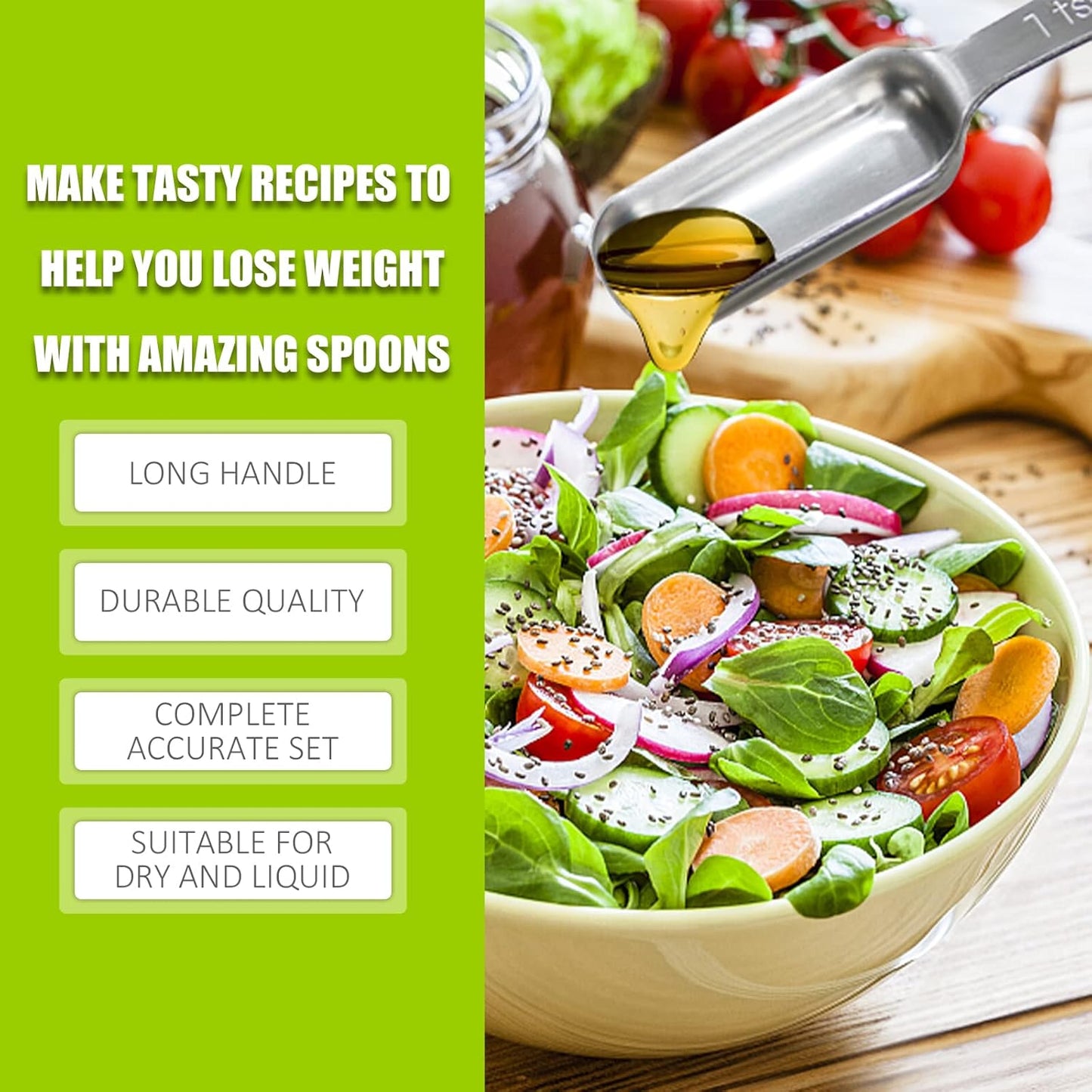 2PCS 1/2Teaspoon (2.5ml) Single Measuring Spoon, Individual Stainless Steel Long Handle Measure Tablespoon Only