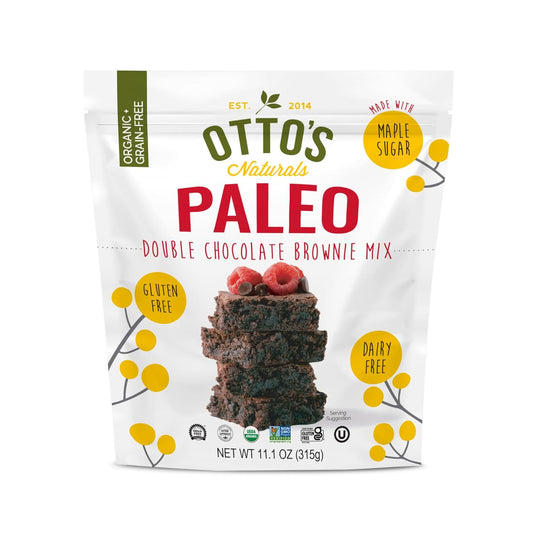 Otto's Naturals Grain-Free Paleo Double Chocolate Brownie Mix, 11.1 Oz., Top 9 Allergen-Free, Versatile for Baked Treats, Made with Organic Cassava Flour, Gluten Free, Non-GMO, Vegan, Plant-Based