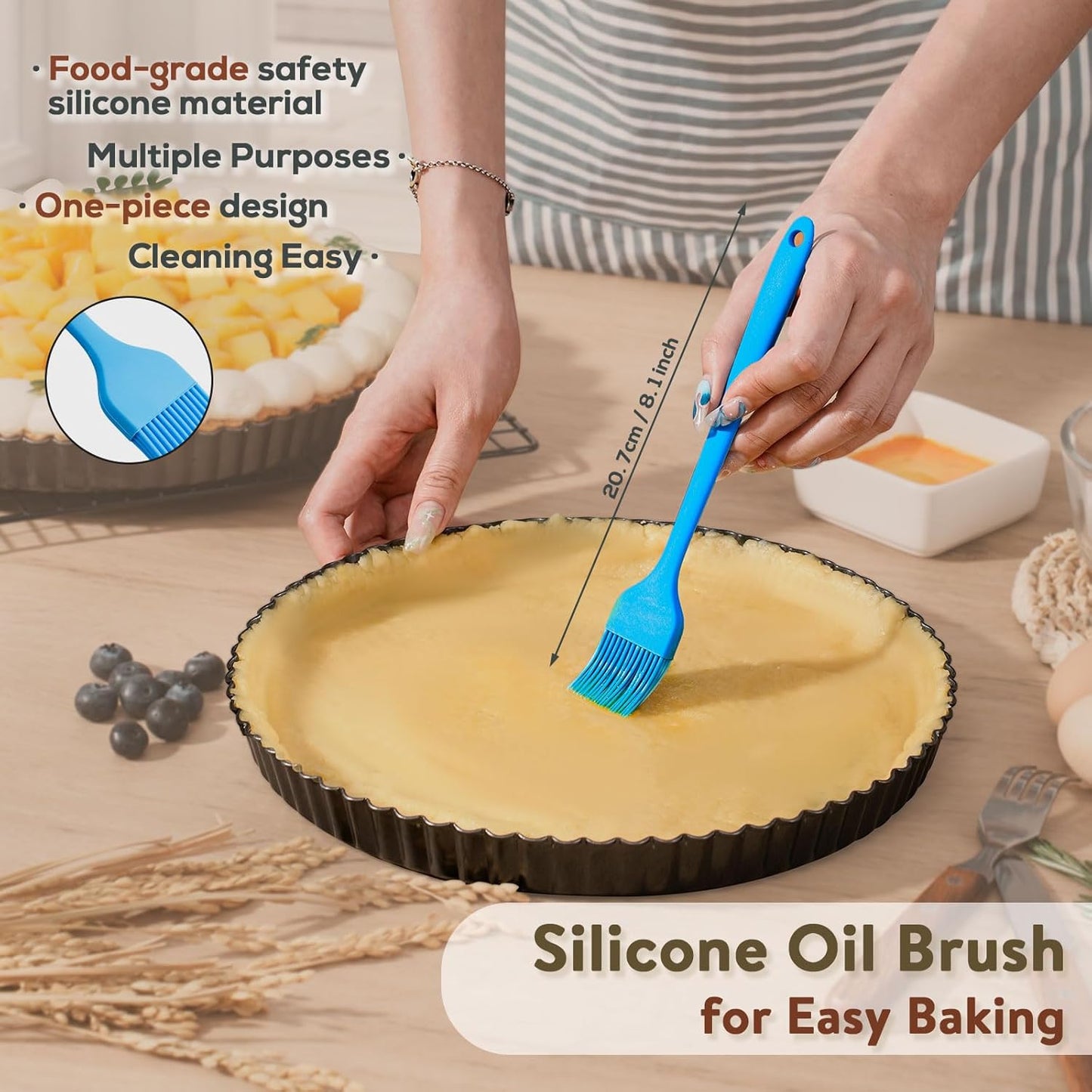 Sturdy Nonstick Tart Pan 11 inch Removable Bottom, Round Carbon Steel Quiche Pan for Baking, Heavy Duty Tart Mold loose for Pie, Mousse Cakes,Fruit and Desserts