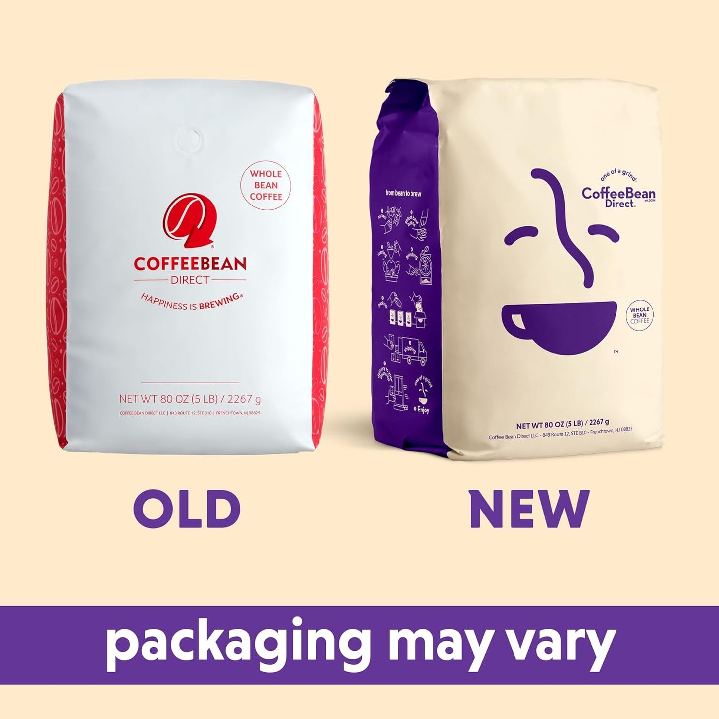 Coffee Bean Direct Indian Monsooned Malabar, Whole Bean Coffee, Arabica Coffee, Light Roast, 5 Pound Bag (Pack of 1)