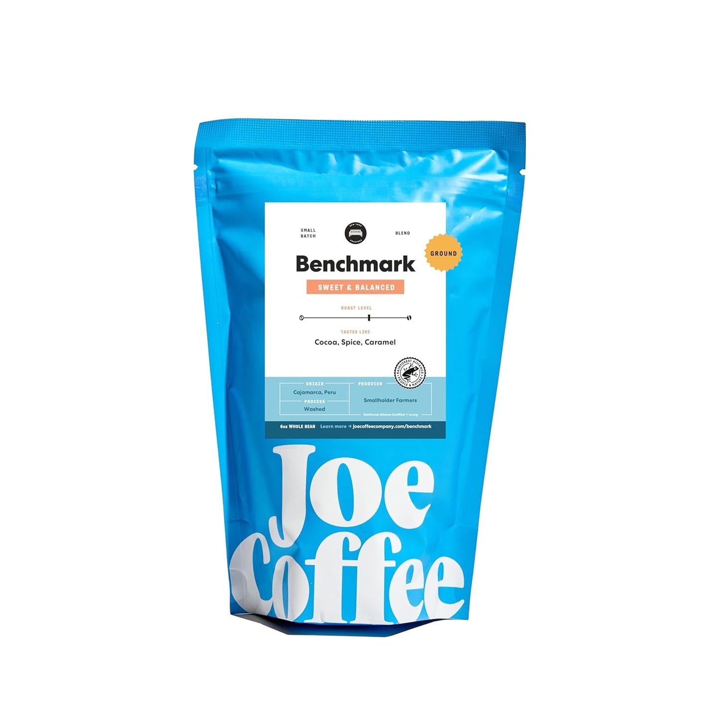 Joe Coffee Company - Benchmark Ground Specialty Coffee, 6 oz Bag | NYC Roaster, Rainforest Alliance Certified, Kosher, Climate-Friendly