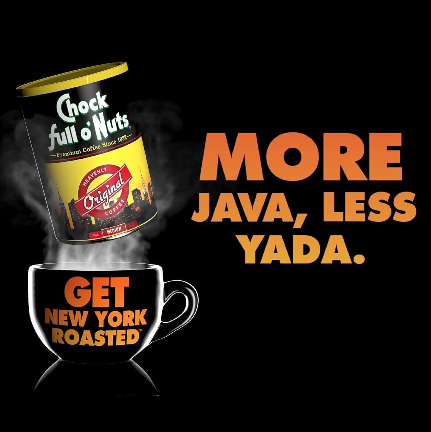 Chock full o’Nuts Dark & Bold Ground Coffee – Premium Beans in Recyclable Steel Can – Rich Flavor & Aroma, Dark Roast – Perfect for Drip, Pour-Over, Percolator – 23 Oz Can