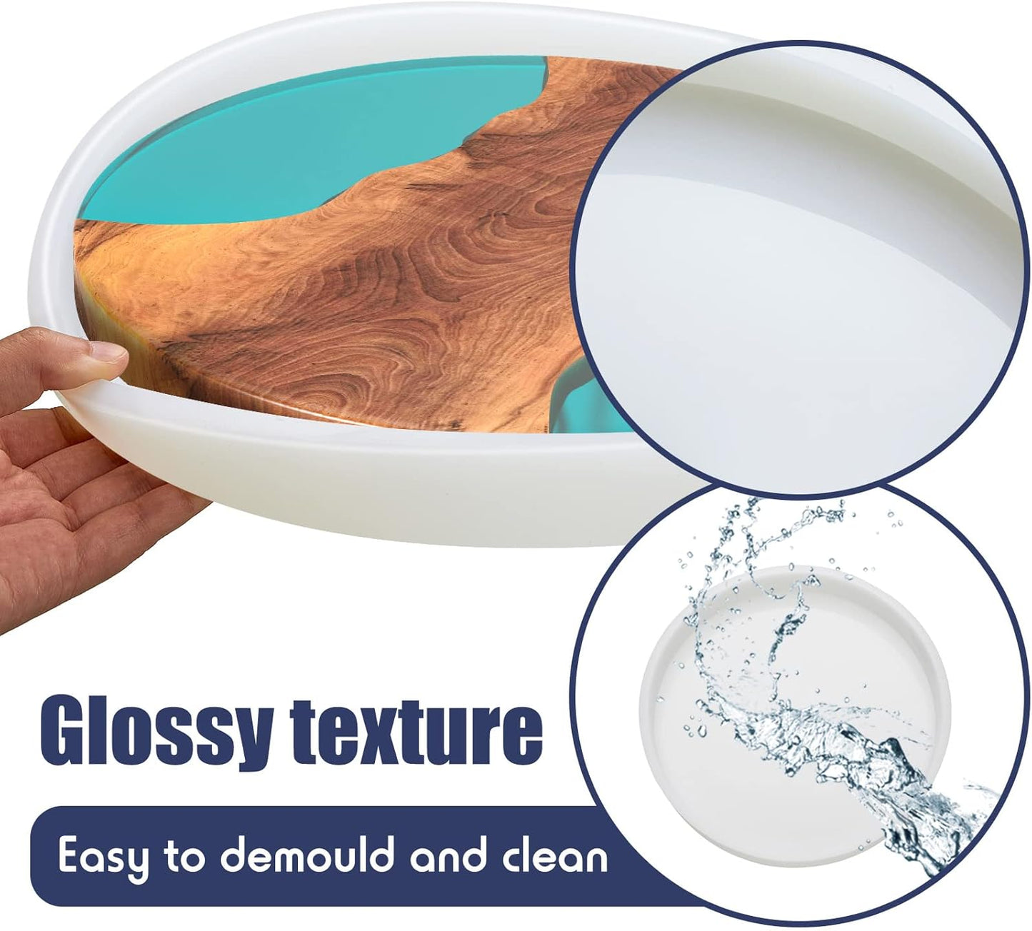 Extra Large Resin Table Mold Large Charcuterie Board Tray Resin Mold Round Silicone Epoxy Table Mold for Table, Charcuterie Board, Cutting Board, DIY Home Decoration (23.62 x 23.62 x 0.98 Inches)