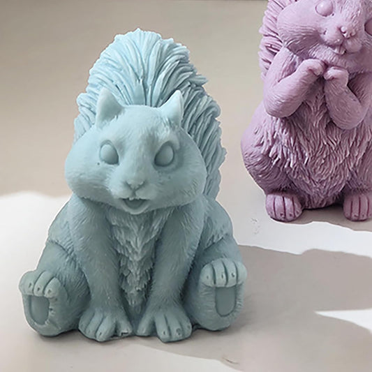 Squirrel Candle Mold Resin Casting Molds - Jewelry, Candle Making & Craft Supplies - 3D Silicone Mold