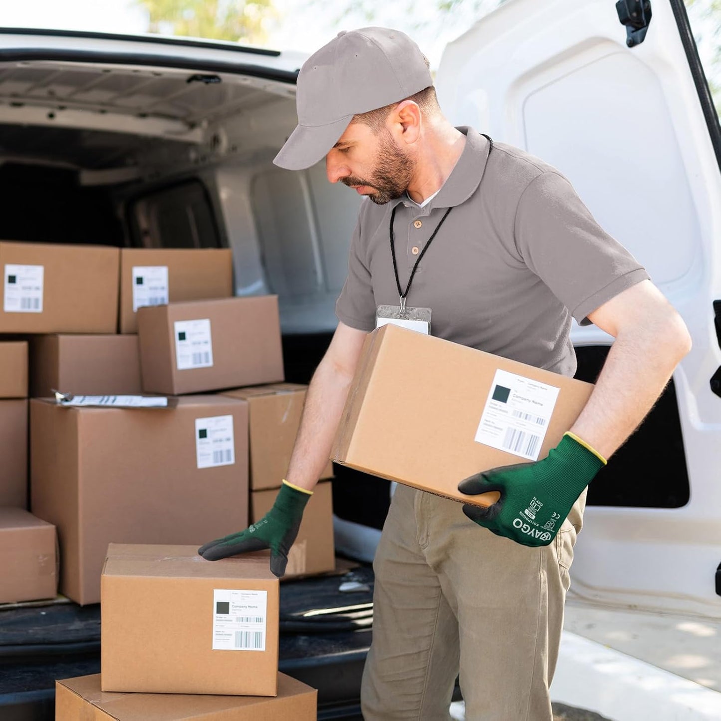 KAYGO Safety Work Gloves PU Coated,12 Pairs KG11PB Seamless Knit Glove for Men and Women, with Smooth Grip on Palm and Fingers, Ideal for General Duty Work (X-Large,Dark Green)