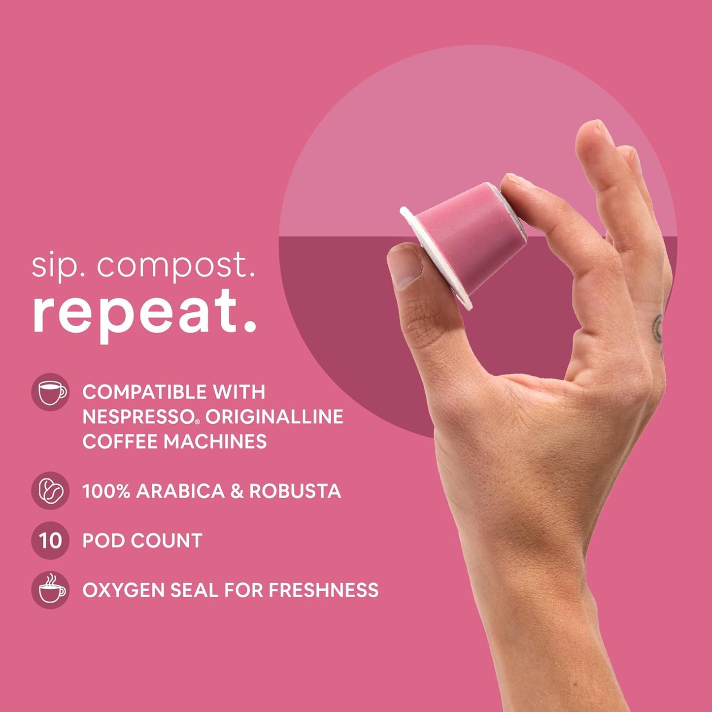 WOKEN COFFEE Compostable Nespresso Pods - Portofino Medium Roast Italian Espresso Coffee Capsules Compatible With Nespresso Coffee Machine (80 Pod Count, 8 Boxes)