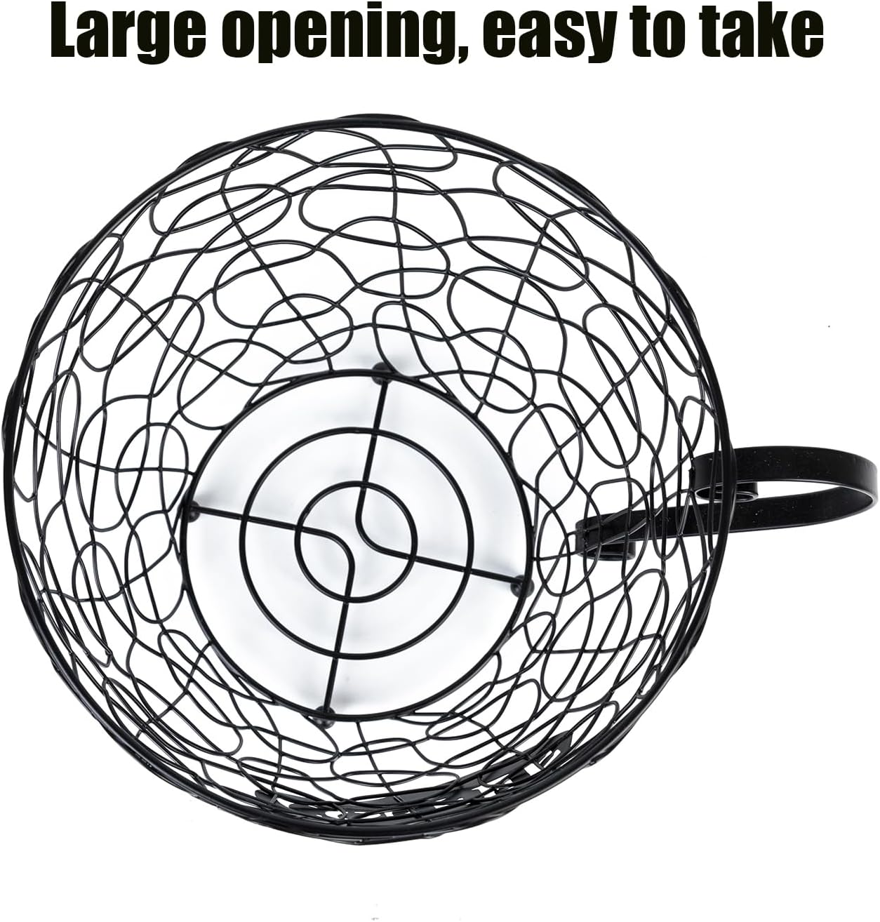 Coffee Pod Holder, Super Large Capacity K-Cup & Nespresso Capsule Basket, XL Metal Kcup Storage, Bar Organizer for Kitchen Dinning Room Office Home Cafe Hotel (Black-Round-Cup)