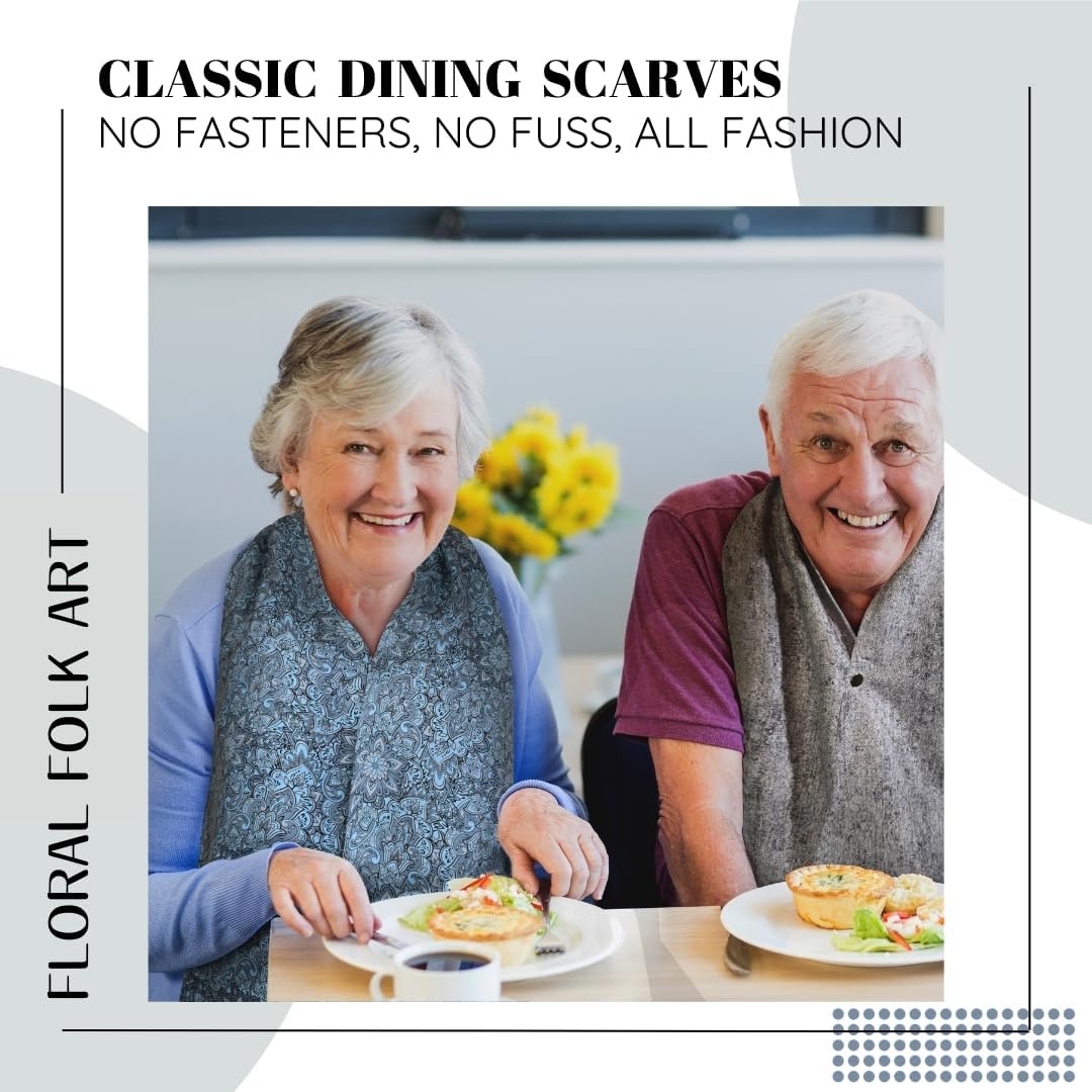 Adult Bib Scarf - Dignified Alternative to Bibs | Washable and Reusable Clothing Protectors for Eating