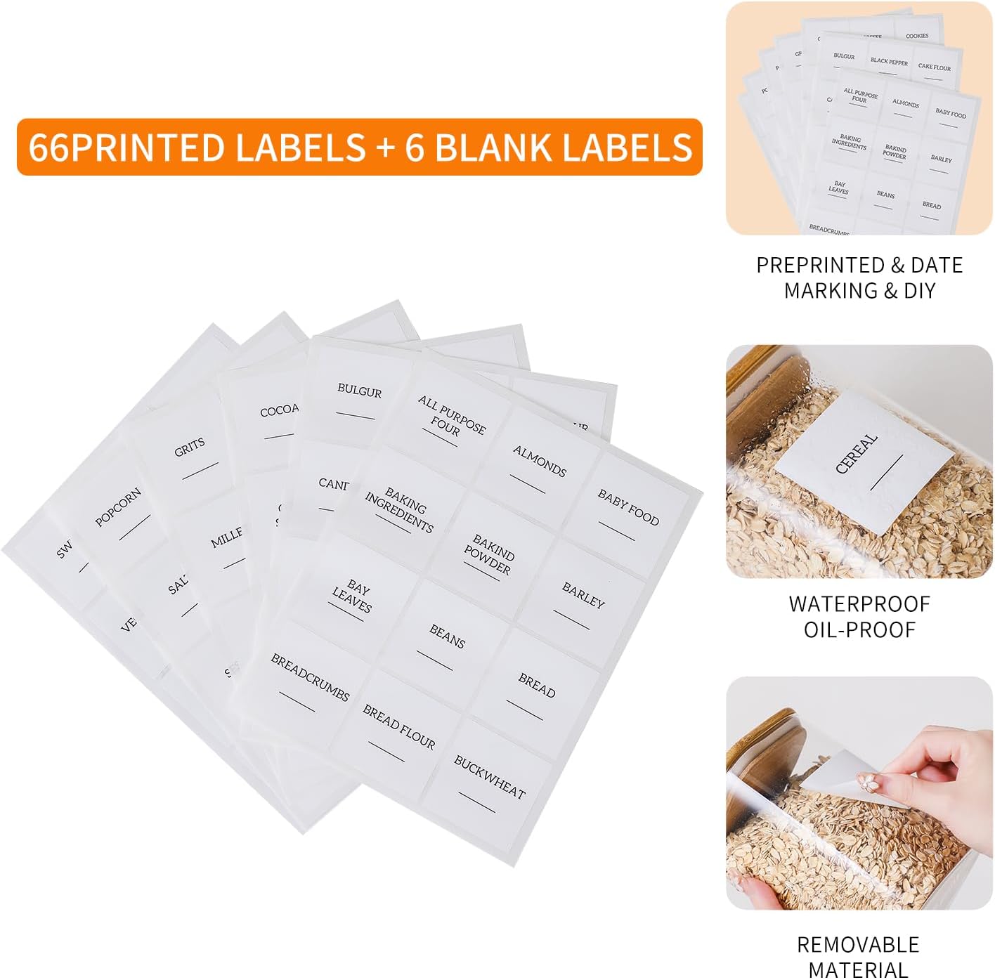 Glass Food Storage Containers with Lids 6 Pack(25oz/37oz/50oz), High Borosilicate Glass Jars for Coffee Bean, Candy, Cookie, Flour, Square