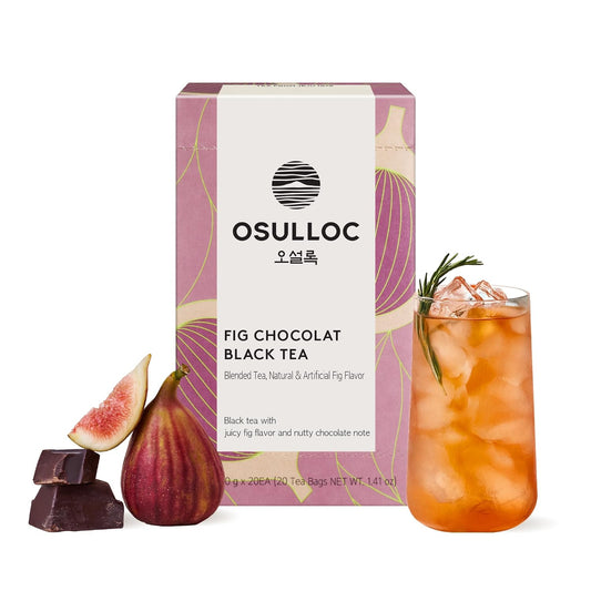 OSULLOC Fig Chocolat Black Tea (Juicy Fig & Chocolate flavor), Fruit Tea Blend, Premium Tea bags from Jeju Isalnd, 20 tea bags