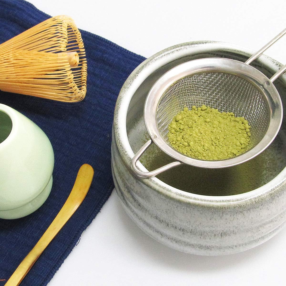 Artcome Matcha Ceremony Kit for Japanese Tea Ceremony, Traditional Matcha Bowl, Whisk, Tea Scoop, Matcha Powder Strainer, Matcha Tea Set For Making Usucha, Koicha and Matcha Latte (Gray)