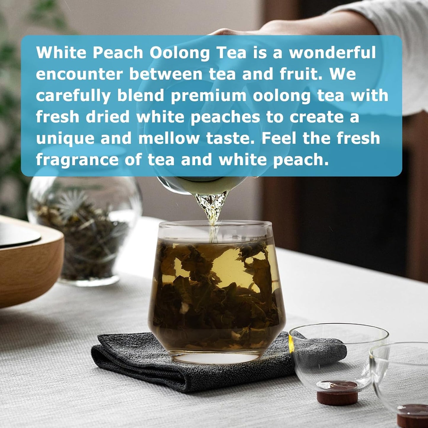 HANFANGLING White Peach Oolong Tea, Refreshing, Caffeine Alternative, Fresh Sweetness of White Peach and Aromatic Taste of Oolong Tea Loose Leaf