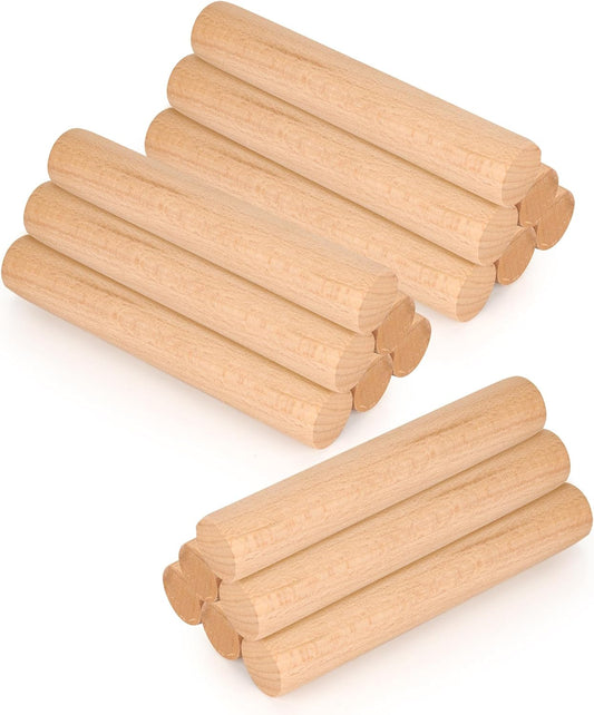 15 Pcs Small Wooden Rolling Pin for Dough, 6 Inch Dumpling Rolling Pin for Baking, Mini Kitchen Wood Rollings Pins for Pizza, Bread, Home Cooking