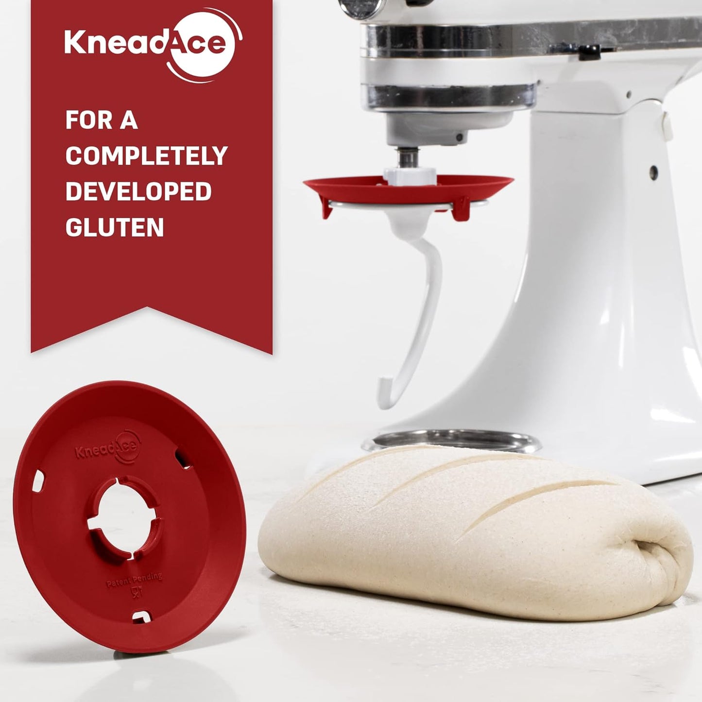 Dough Hook Shield For Kitchen Aid - Prevents Your Dough from Climbing Up and Clogging Up Your Mixer – Mess Free Mixer Accessory Compatible With Most KitchenAid C Shape Dough Hooks (Red)