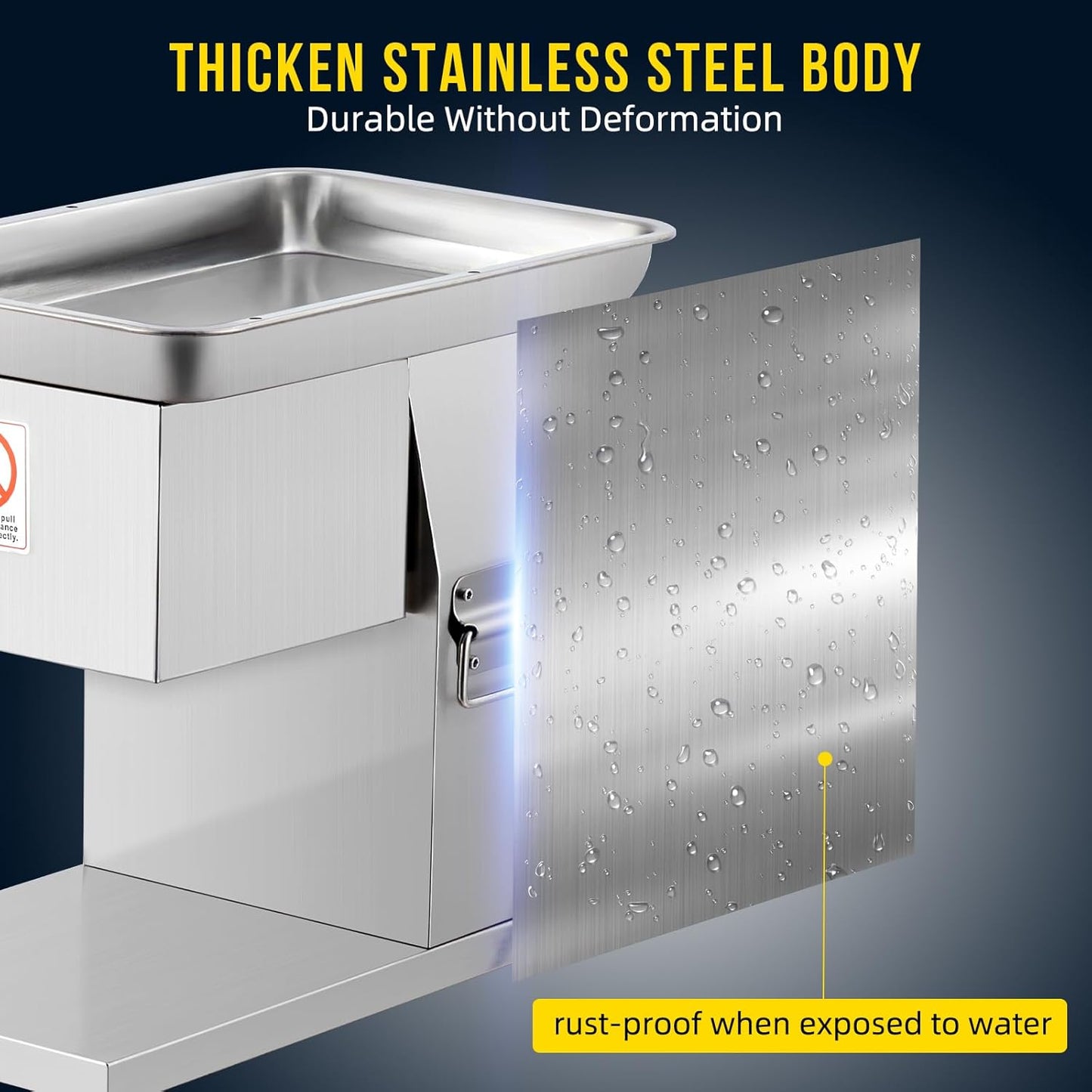 Commercial Electric Meat Cutter Machine - 800W 110V High-Power, 551LB/H Fast-Cutting Slicer with 3mm Stainless Steel Blade, Heavy-Duty for Home Kitchen, Restaurant & Supermarket