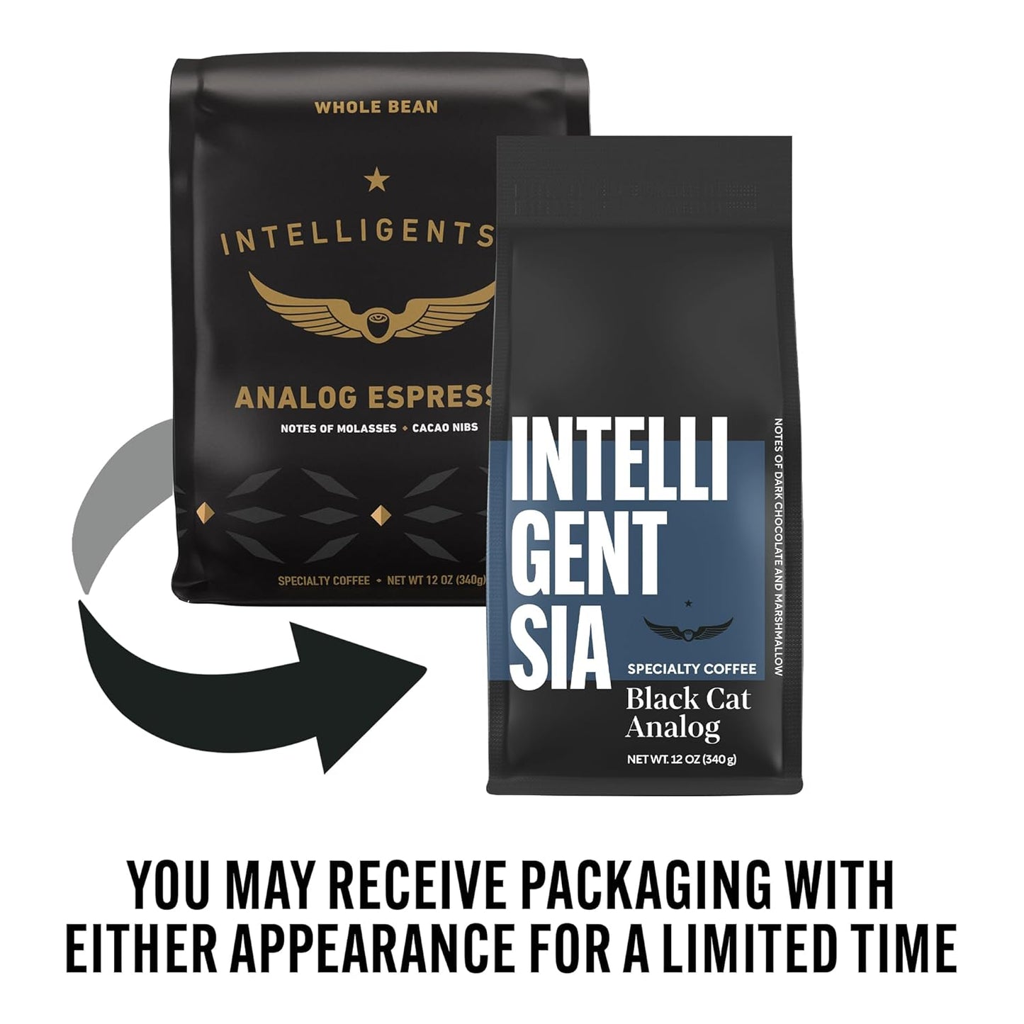 Intelligentsia Coffee, Medium Roast Whole Bean Coffee - Black Cat Analog Espresso 12 Ounce Bag