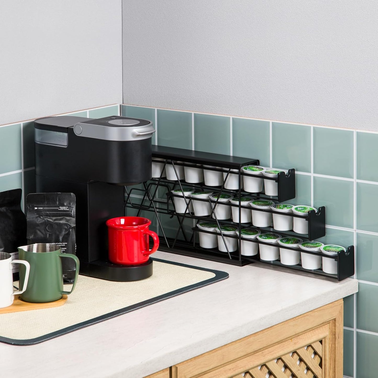 ZCDCP for K Cup Coffee Pod Holder, K Cup Holder Drawer Wall Mounted Coffee Pod Organiser (Holds 21 Coffee Pods)