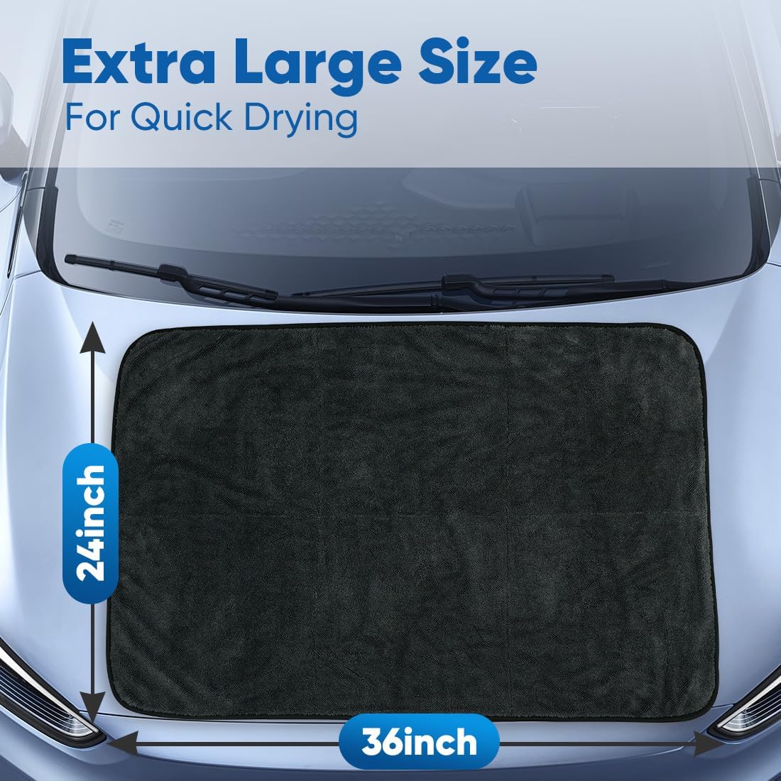 HOMEXCEL Car Drying Towel (36"x 24"), 1200GSM Ultra Absorbent Car Cleaning Cloth, Streak-Free Microfiber Drying Towel, Great for Cars, Trucks, SUVs, RVs, Motorcycles