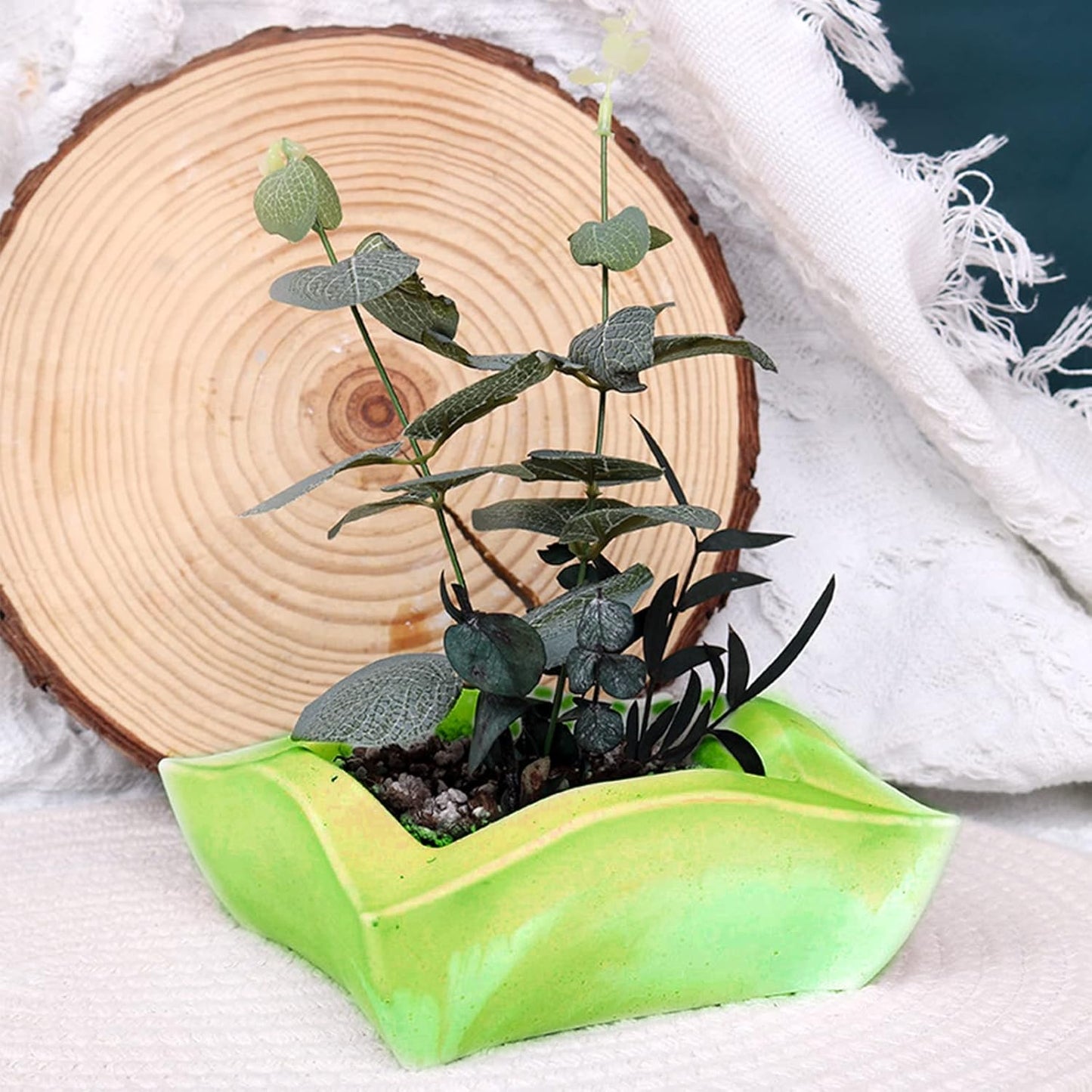 2PCS Irregular Flower Pot Silicone Mold Silicone Planter Mold Epoxy Resin Casting Mold Geometric Square Container Concrete Cement Mould for Storage DIY Art Craft Decoration