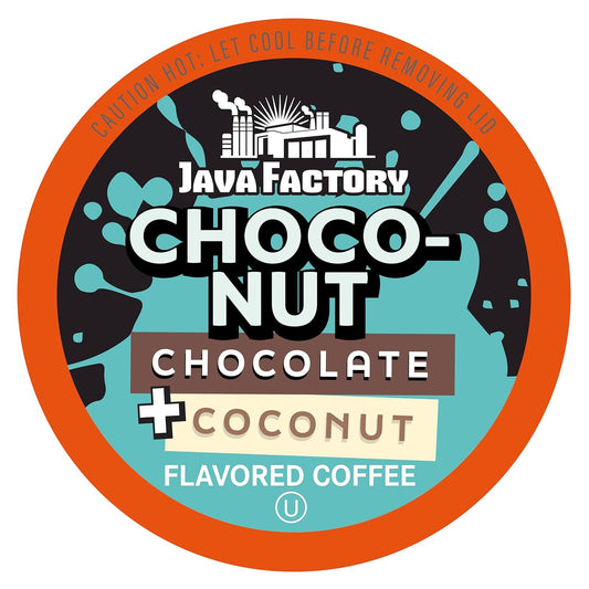 Java Factory Coffee Pods Chocolate and Coconut Coffee for Keurig K Cup Brewers, Choconut, 80 Count