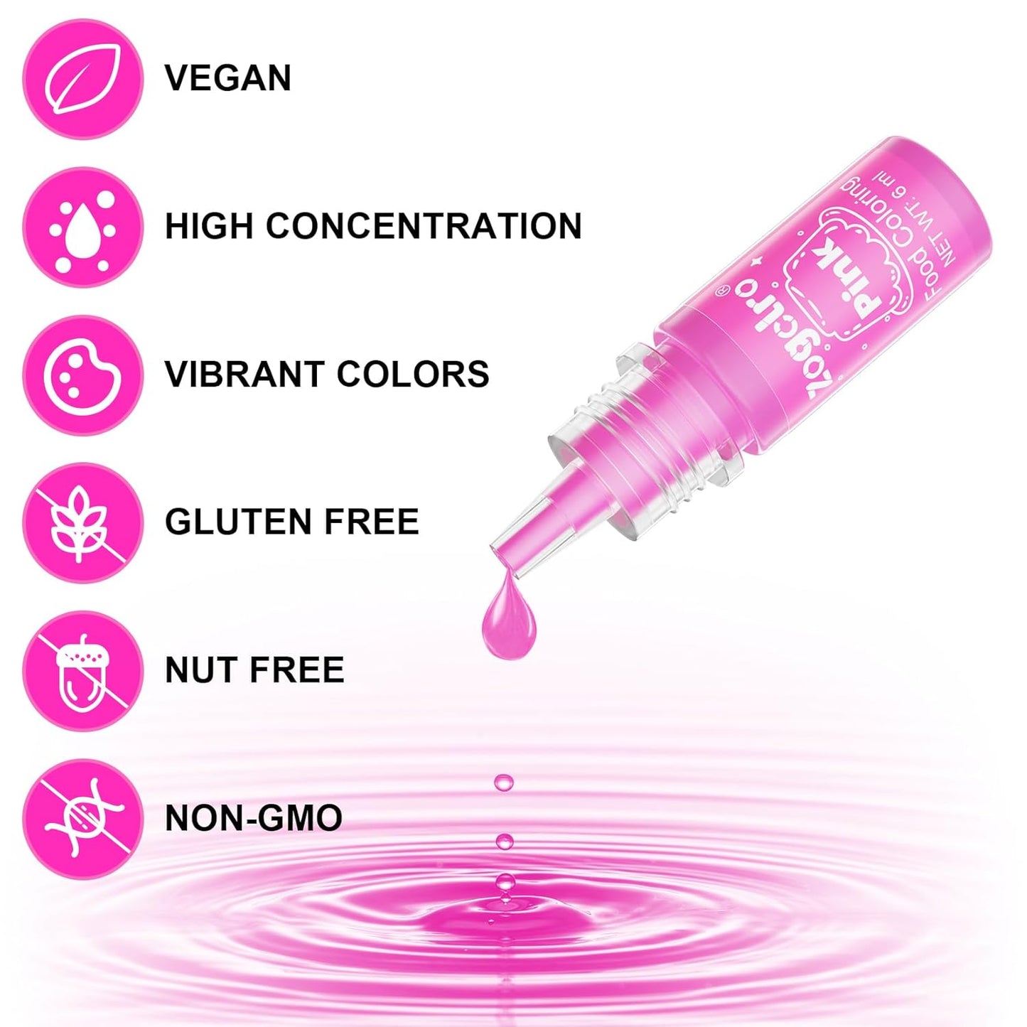 Food Coloring Liquid - 26 Vibrant Colors Food Dye, Tasteless Concentrated Food Coloring for Icing, Cake Decorating, Baking, Fondant, Baking supplies Supplies - 0.25 Fl. oz