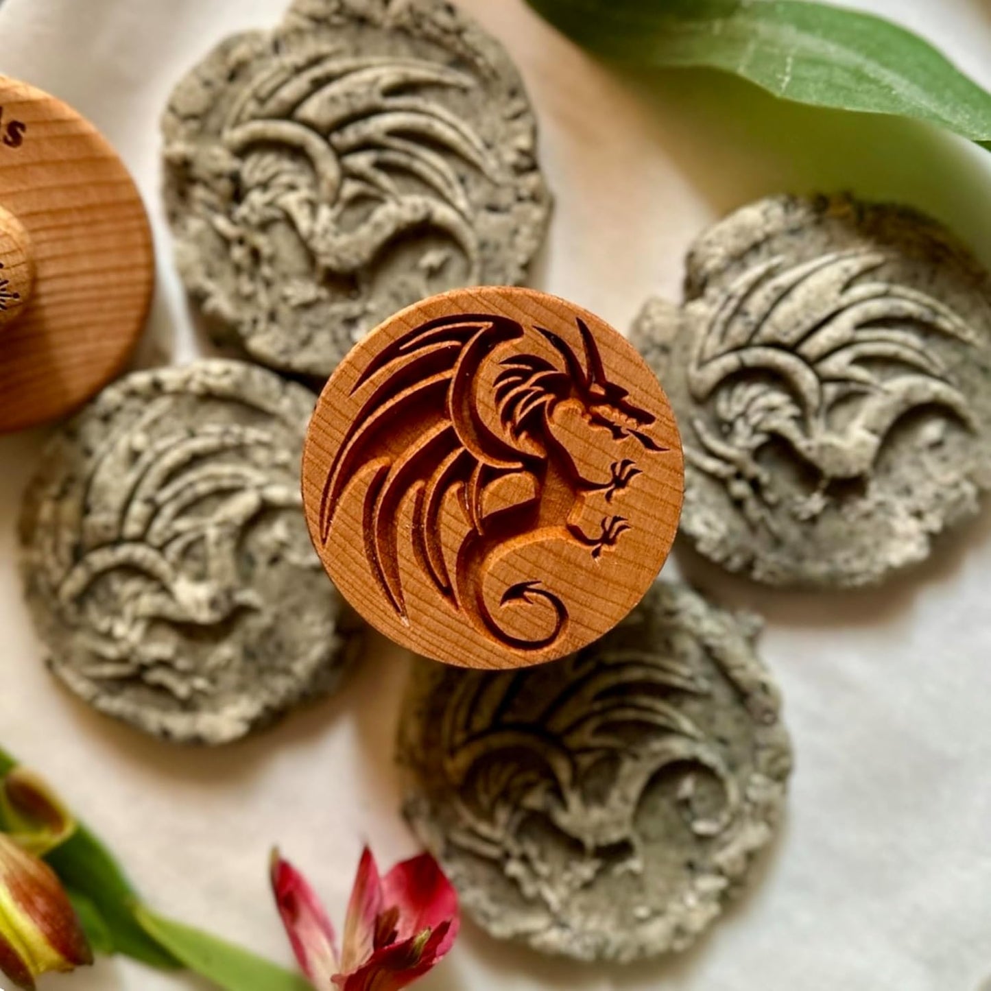 Wood Cookie Stamp, 2.5 Inch (Dragon CS-009)