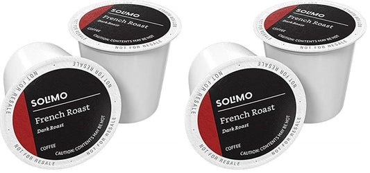Amazon Brand - Solimo Dark Roast Coffee Pods, French Roast, Compatible with Keurig 2.0 K-Cup Brewers, 100 Count (Pack of 2)