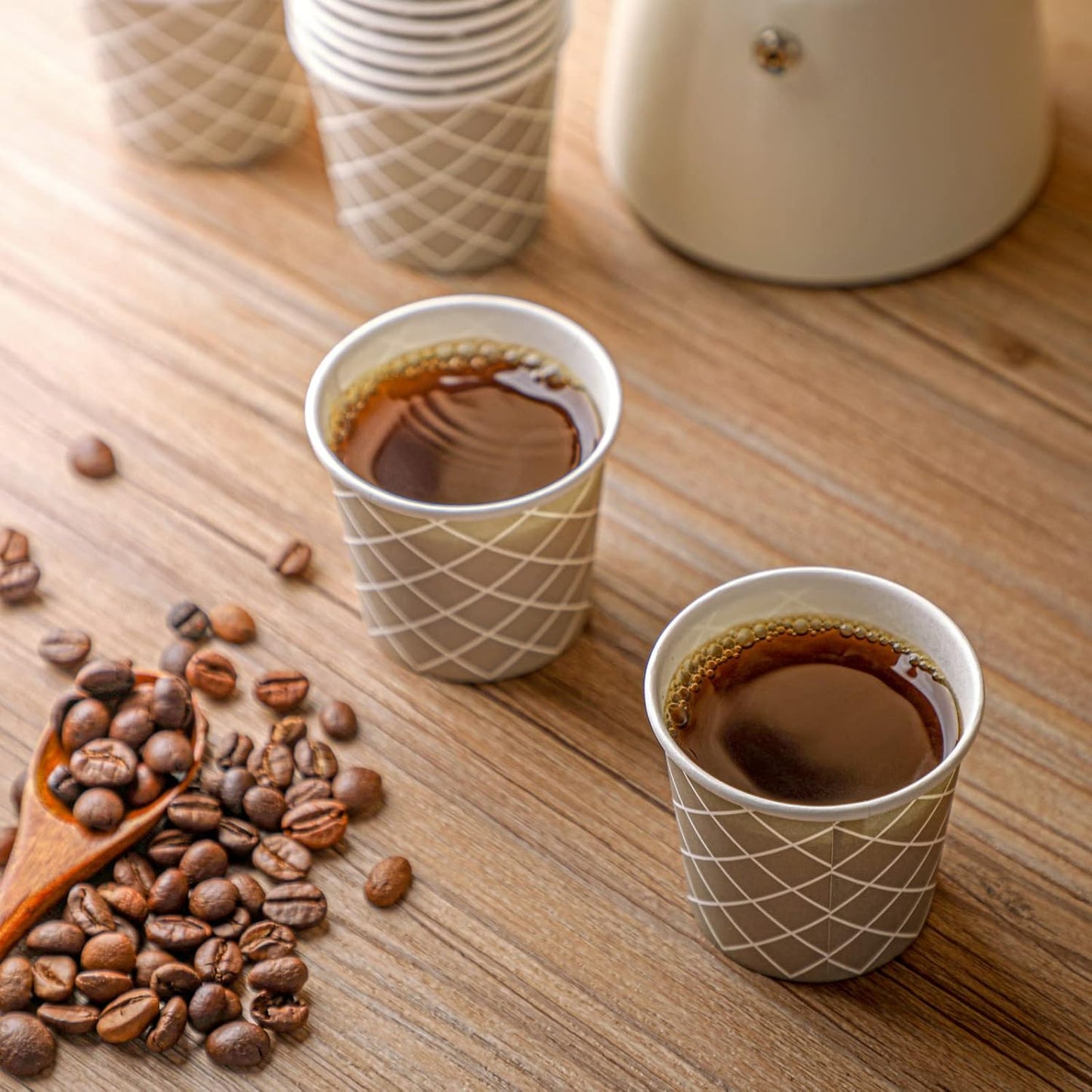 Rtteri 100 Pcs Count 3 oz Disposable Coffee Cups Disposable Espresso Cups Small Paper Cups 3 oz Cups for Coffee Tea Cocoa Juice Mini Paper Cups for Cafes Offices and Home