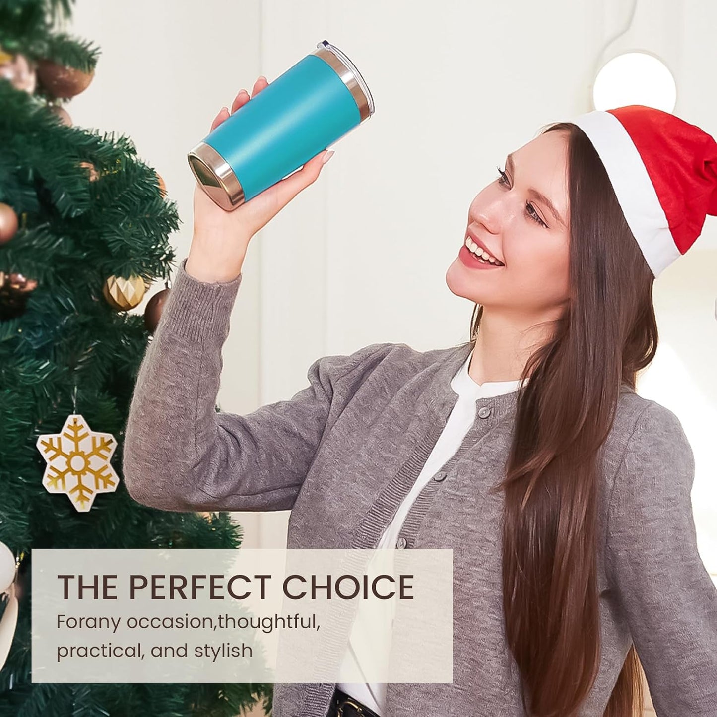 MEWAY 20oz Tumbler 8 Pack Double Wall Vacuum Insulated Travel Mug Bulk, Stainless Steel Tumblers with Lid and Straw, Durable Powder Coated Coffee Cups for Cold & Hot Drinks (Light Blue, 8)