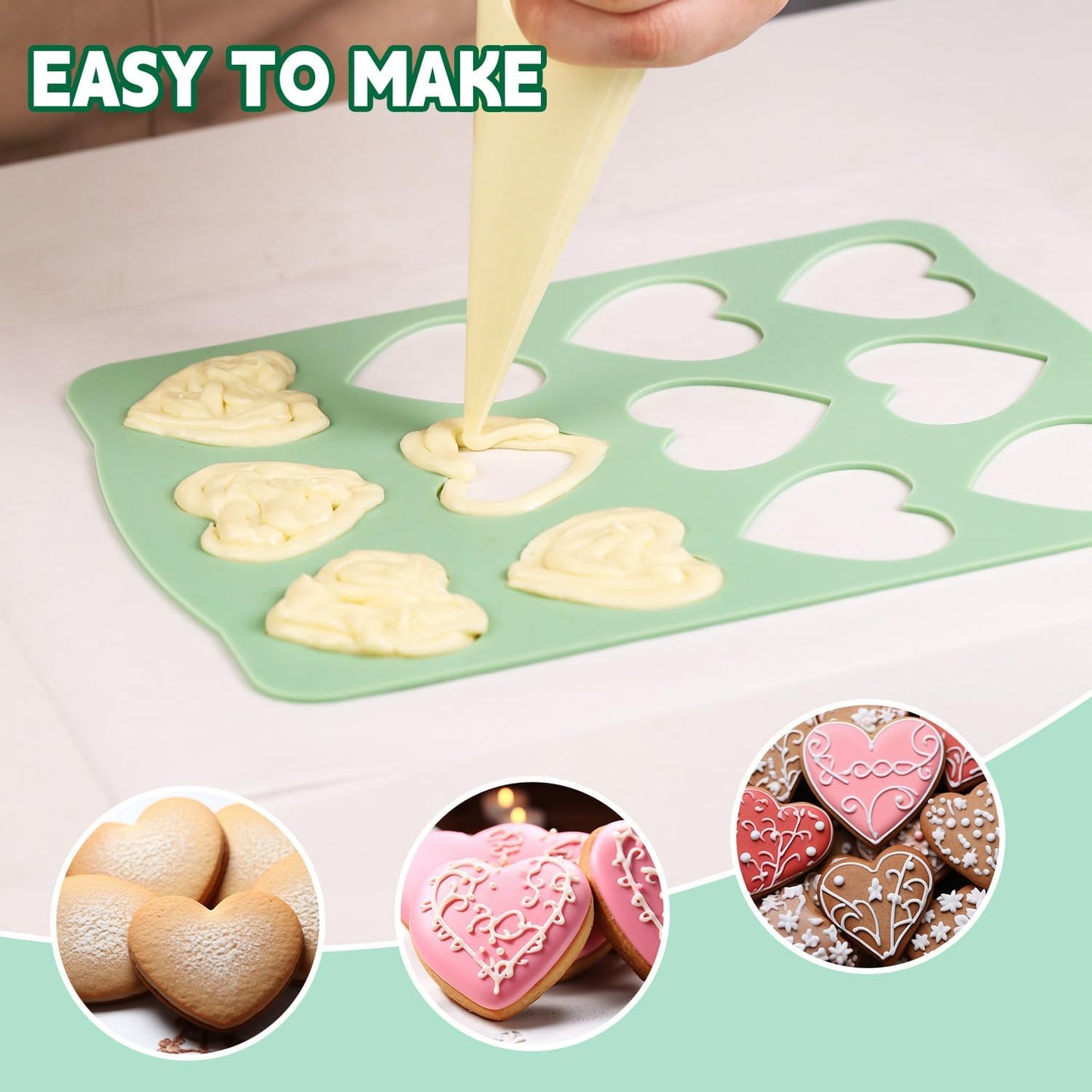 QELEG 4Pcs Cookie Molds Chocolate Chablon Cookies Stencil Mold Set for Cake Decoration QLG116/120HBGJ2393/2396