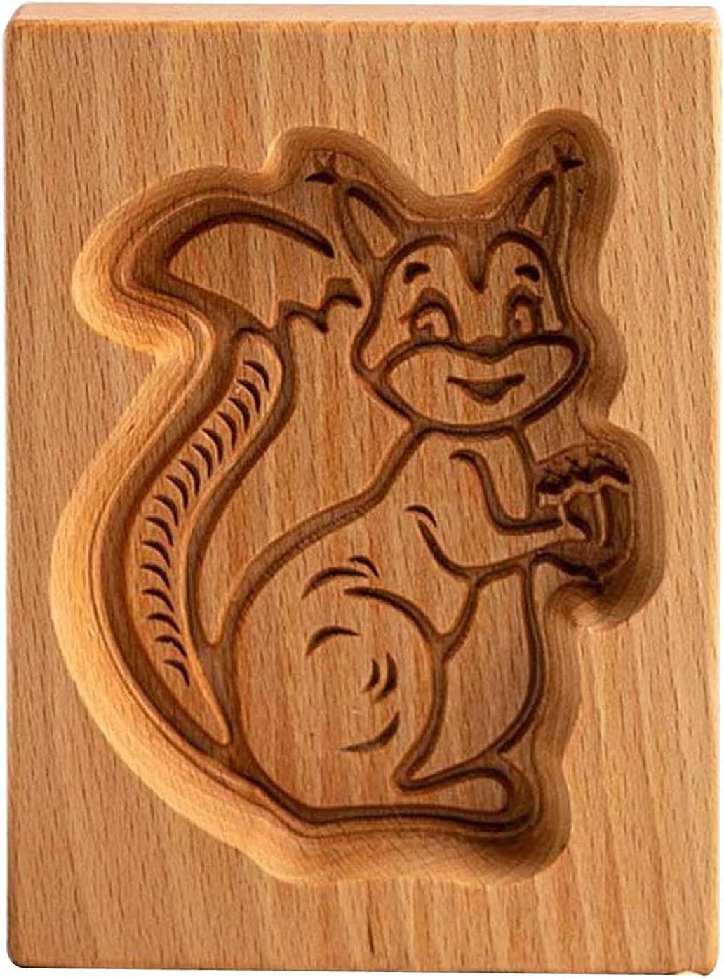 MOTEERLLU Wooden Cookie Molds Baking, Wood Cookie Stamp Cutter Carved Biscuit Embossing Gingerbread Mold