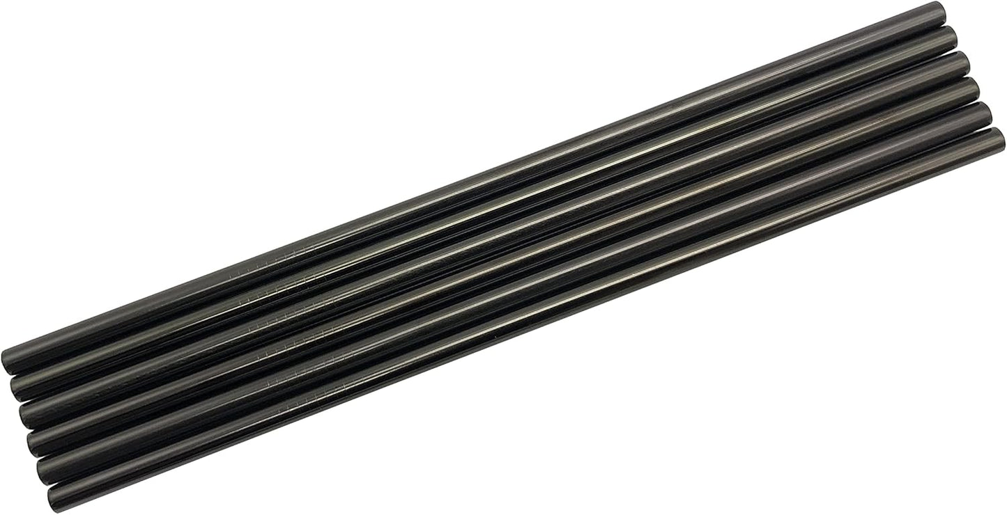 10 Pcs Stainless Steel Straws, Reusable Drinking Straws, Straight Metal Straw Sets with 2 Pcs Cleaning Brushes (10.5 Inch, Black)