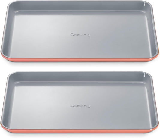 Caraway Non-Stick Ceramic Medium Baking Sheet - Naturally Slick Ceramic Coating - Non-Toxic, PTFE & PFOA Free - Perfect for Baking, Roasting, and More - Medium (15" x 10") - Perracotta