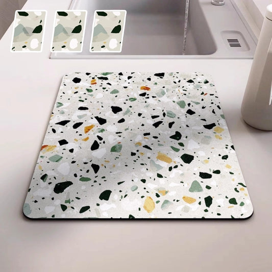 Dish Drying Mat - Absorbent Countertop Mat for Coffee Maker, Expresso Machine, Kitchen Use (03,12''×20'')