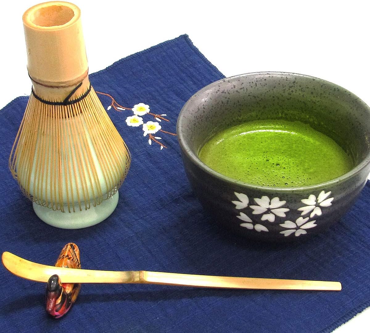 Artcome Japanese Matcha Tea Set, Matcha Whisk, Traditional Scoop, Matcha Bowl, Ceramic Whisk Holder, Handmade Matcha Ceremony Kit For Traditional Japanese Tea Ceremony (7 Pcs)