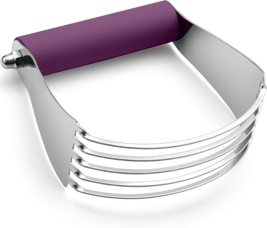 Spring Chef Large Purple Dough Blender For Baking, Heavy Duty Dough Cutter Tool, Stainless Steel Puff Pastry Cutter Tool with Sharp Blades, Dishwasher Safe Pastry Blender for Easy Mixing