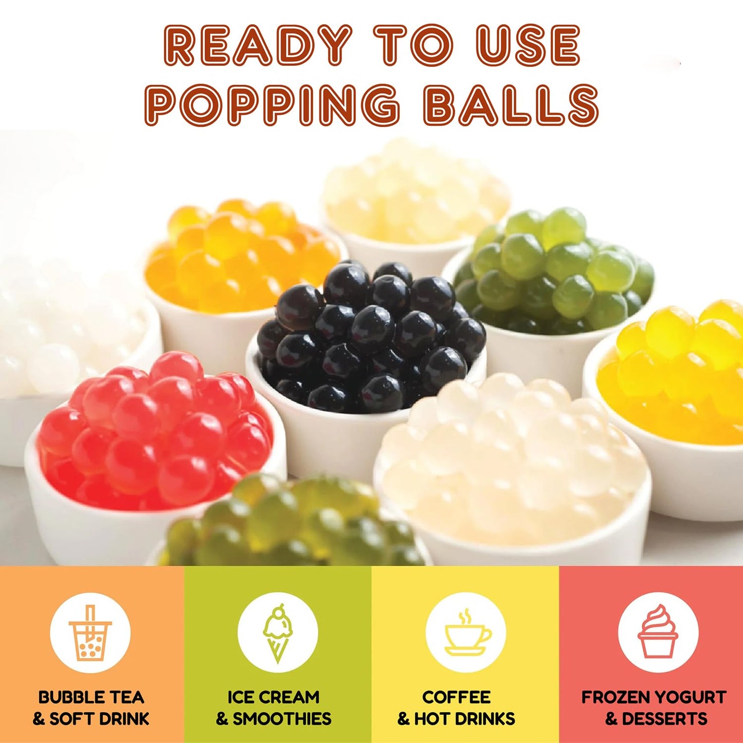 Fanale Strawberry Popping Boba Pearls, Vegan, Non GMO, Gluten Free, Fat Free, Perfect for Bubble Tea, Smoothies, Ice Cream, Desserts, and Beverages 1lb x 12.
