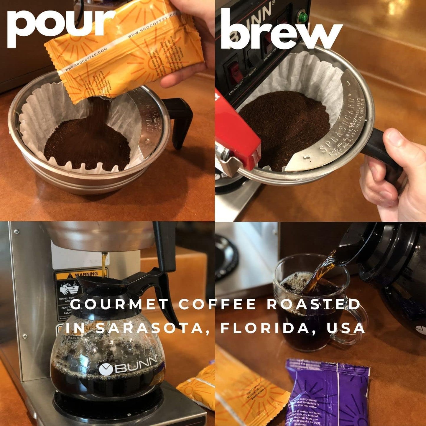 Sarasota Coffee Ground Packets | Gourmet Flavored Medium Roast Bulk Coffee Packs | Snickerdoodle | Low Acid Mold Free Singles Individual Pouches for 12 Cup Coffee Maker | 2 Ounce Bags, 36 Count